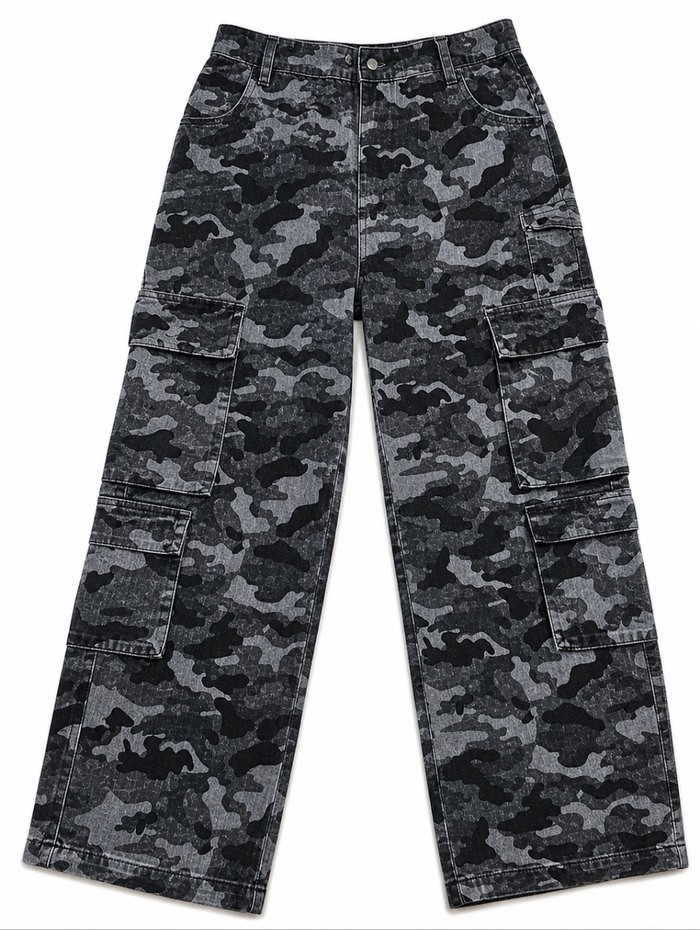 Camo Cargo Pants Wide Leg Baggy Womens Large - Picture 2 of 3
